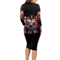 Couple Skull Long Sleeve Bodycon Dress You & Me We Got This - Wonder Print Shop