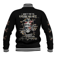 Girl Skull Baseball Jacket Don't Try To Figured Me Out I Special Kind - Wonder Print Shop