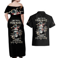 Girl Skull Couples Matching Off Shoulder Maxi Dress and Hawaiian Shirt Don't Try To Figured Me Out I Special Kind - Wonder Print Shop