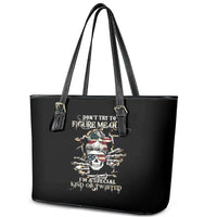 Girl Skull Leather Tote Bag Don't Try To Figured Me Out I Special Kind - Wonder Print Shop