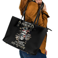 Girl Skull Leather Tote Bag Don't Try To Figured Me Out I Special Kind - Wonder Print Shop
