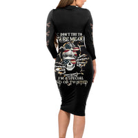 Girl Skull Long Sleeve Bodycon Dress Don't Try To Figured Me Out I Special Kind - Wonder Print Shop