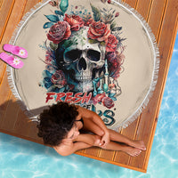 Flower Skull Beach Blanket Fresh Out Of Fuck - Wonder Print Shop
