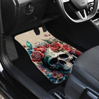 Flower Skull Car Mats Fresh Out Of Fuck - Wonder Print Shop