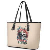 Flower Skull Leather Tote Bag Fresh Out Of Fuck - Wonder Print Shop