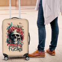 Flower Skull Luggage Cover Fresh Out Of Fuck - Wonder Print Shop