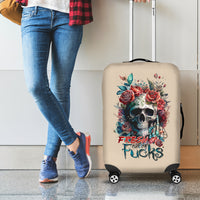 Flower Skull Luggage Cover Fresh Out Of Fuck - Wonder Print Shop