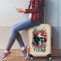 Flower Skull Luggage Cover Fresh Out Of Fuck - Wonder Print Shop
