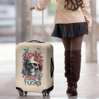 Flower Skull Luggage Cover Fresh Out Of Fuck - Wonder Print Shop