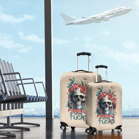 Flower Skull Luggage Cover Fresh Out Of Fuck - Wonder Print Shop