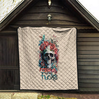 Flower Skull Quilt Fresh Out Of Fuck - Wonder Print Shop