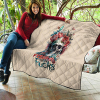 Flower Skull Quilt Fresh Out Of Fuck - Wonder Print Shop