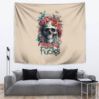Flower Skull Tapestry Fresh Out Of Fuck - Wonder Print Shop