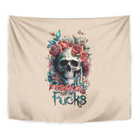 Flower Skull Tapestry Fresh Out Of Fuck - Wonder Print Shop