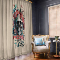 Flower Skull Window Curtain Fresh Out Of Fuck - Wonder Print Shop