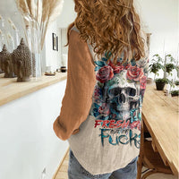 Axe Skull Women Casual Shirt Let's Bury The Hatchet - Wonder Print Shop