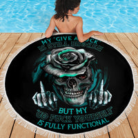 Rose Skull Beach Blanket Go Fuck Yourself Is Fully Functional - Wonder Print Shop