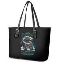 Rose Skull Leather Tote Bag Go Fuck Yourself Is Fully Functional - Wonder Print Shop