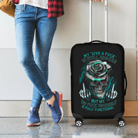 Rose Skull Luggage Cover Go Fuck Yourself Is Fully Functional - Wonder Print Shop
