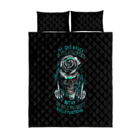 Rose Skull Quilt Bed Set Go Fuck Yourself Is Fully Functional - Wonder Print Shop