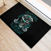 Rose Skull Rubber Doormat Go Fuck Yourself Is Fully Functional - Wonder Print Shop