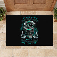 Rose Skull Rubber Doormat Go Fuck Yourself Is Fully Functional - Wonder Print Shop