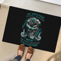 Rose Skull Rubber Doormat Go Fuck Yourself Is Fully Functional - Wonder Print Shop