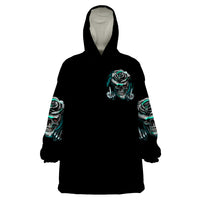 Blood Skull Wearable Blanket Hoodie I Hold A Angel And Crazy Lady It Your Choice - Wonder Print Shop
