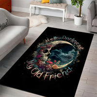Moon Skull Area Rug Hello Darkness My Old Friend Moon - Wonder Print Shop