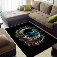 Moon Skull Area Rug Hello Darkness My Old Friend Moon - Wonder Print Shop