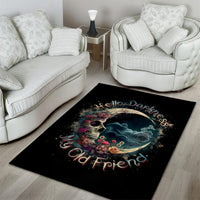 Moon Skull Area Rug Hello Darkness My Old Friend Moon - Wonder Print Shop