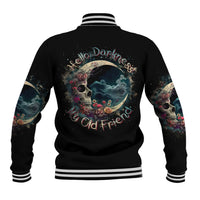 Moon Skull Baseball Jacket Hello Darkness My Old Friend Moon - Wonder Print Shop