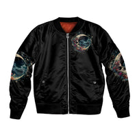 Moon Skull Bomber Jacket Hello Darkness My Old Friend Moon - Wonder Print Shop