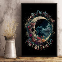 Moon Skull Canvas Wall Art Hello Darkness My Old Friend Moon - Wonder Print Shop