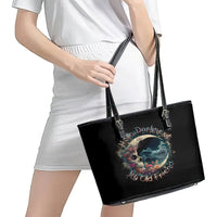 Moon Skull Leather Tote Bag Hello Darkness My Old Friend Moon - Wonder Print Shop