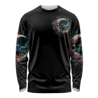 Moon Skull Long Sleeve Shirt Hello Darkness My Old Friend Moon - Wonder Print Shop