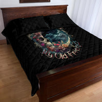 Moon Skull Quilt Bed Set Hello Darkness My Old Friend Moon - Wonder Print Shop