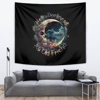 Moon Skull Tapestry Hello Darkness My Old Friend Moon - Wonder Print Shop