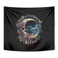 Moon Skull Tapestry Hello Darkness My Old Friend Moon - Wonder Print Shop