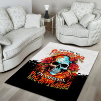 Flower Skull Area Rug Don't Try To Figured Me Out I Special Kind Fire Flower - Wonder Print Shop