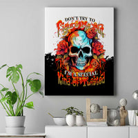 Flower Skull Canvas Wall Art Don't Try To Figured Me Out I Special Kind Fire Flower - Wonder Print Shop