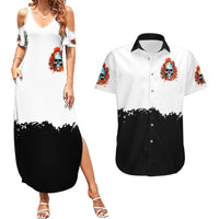 Flower Skull Couples Matching Summer Maxi Dress and Hawaiian Shirt Don't Try To Figured Me Out I Special Kind Fire Flower - Wonder Print Shop