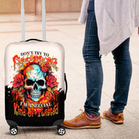 Flower Skull Luggage Cover Don't Try To Figured Me Out I Special Kind Fire Flower - Wonder Print Shop
