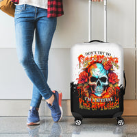 Flower Skull Luggage Cover Don't Try To Figured Me Out I Special Kind Fire Flower - Wonder Print Shop