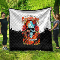 Flower Skull Quilt Don't Try To Figured Me Out I Special Kind Fire Flower - Wonder Print Shop