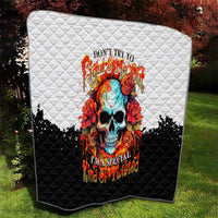 Flower Skull Quilt Don't Try To Figured Me Out I Special Kind Fire Flower - Wonder Print Shop