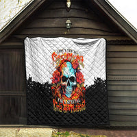 Flower Skull Quilt Don't Try To Figured Me Out I Special Kind Fire Flower - Wonder Print Shop