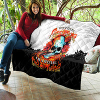 Flower Skull Quilt Don't Try To Figured Me Out I Special Kind Fire Flower - Wonder Print Shop