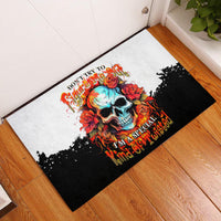 Flower Skull Rubber Doormat Don't Try To Figured Me Out I Special Kind Fire Flower - Wonder Print Shop