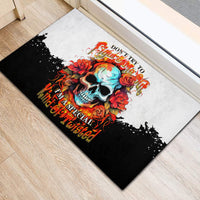 Flower Skull Rubber Doormat Don't Try To Figured Me Out I Special Kind Fire Flower - Wonder Print Shop